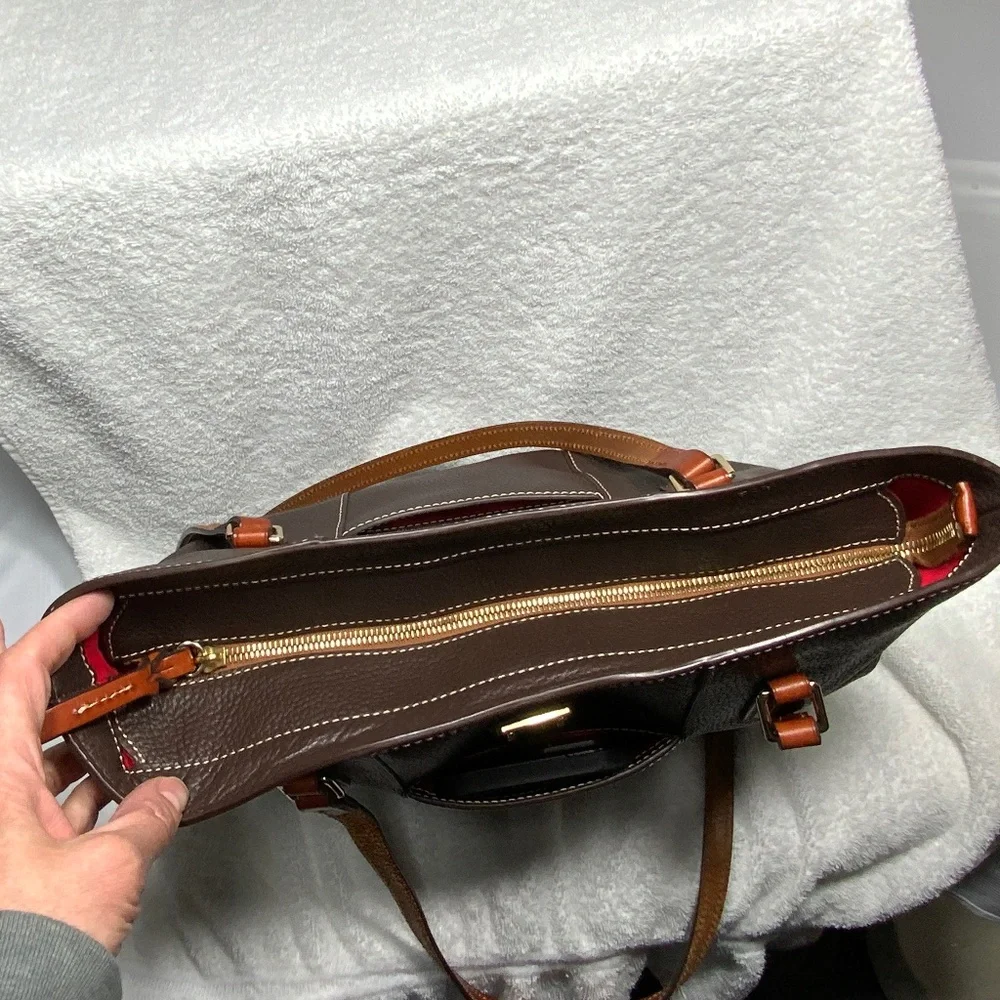 Dooney & Bourke Pebbled Leather Shoulder Bag/Tote - Brown